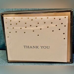 A Box of 16 Thank You Card Set by Sheffield Home Paper Goods in Cream/Gold